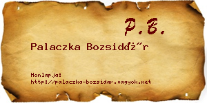 Palaczka Bozsidár névjegykártya